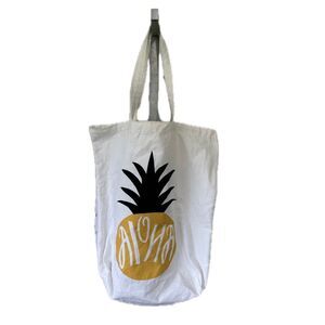 Aloha Hawaii Pineapple Canvas Farmer's Market Tote Shopping Bag
